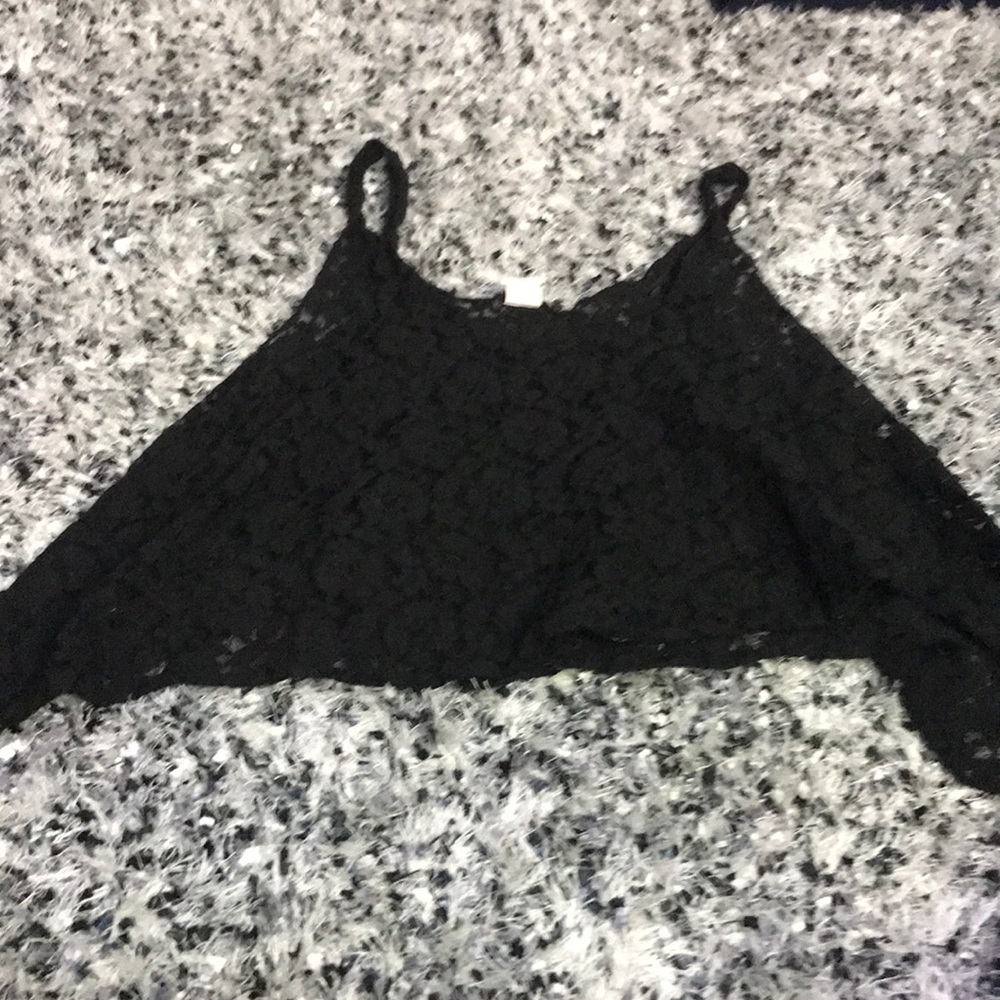 lace see through crop top